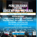Este sábado Peña Solidaria por una Argentina Humana