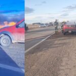 Se incendió una camioneta sobre la ruta de circunvalación