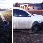 Conductor derribó un poste en la rotonda del CEMEP