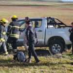 Perdió el control de la camioneta y terminó dando tumbos