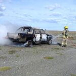 Una camioneta se incendió en El Murtillar de Río Grande